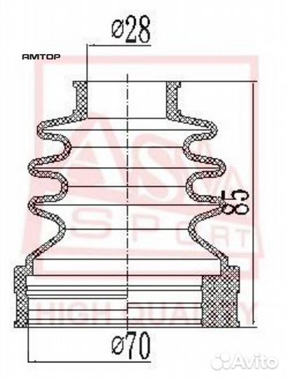 Asva asbtinff1 Пыльник шруса (комплект без смазки)