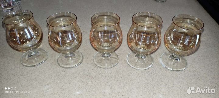 Фужеры цветной хрусталь СССР