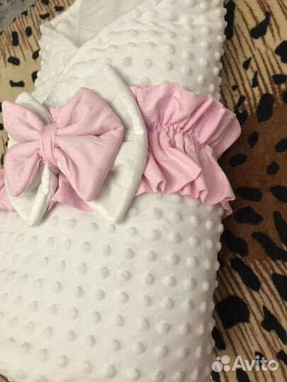 Конверт-одеялко на выписку, шапочка