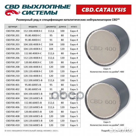 CBD700404 Каталитический нейтрализатор (ремонтн