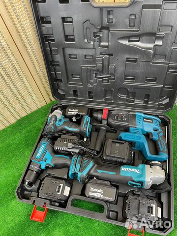 Аккум. набор Makita 4в1 Перф+Ушм+Гайк+Шур