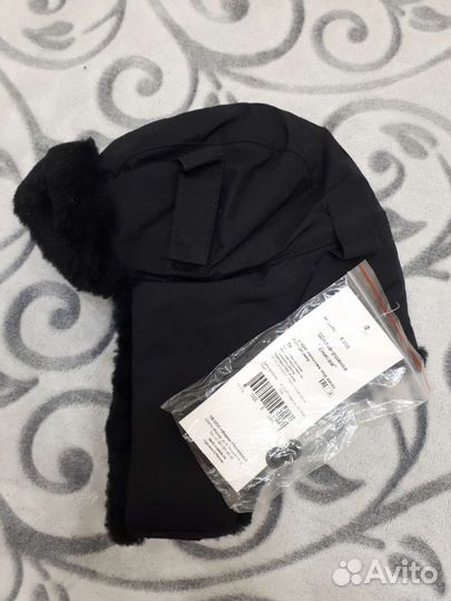 Шапка-ушанка с креплениями под каску размер 56