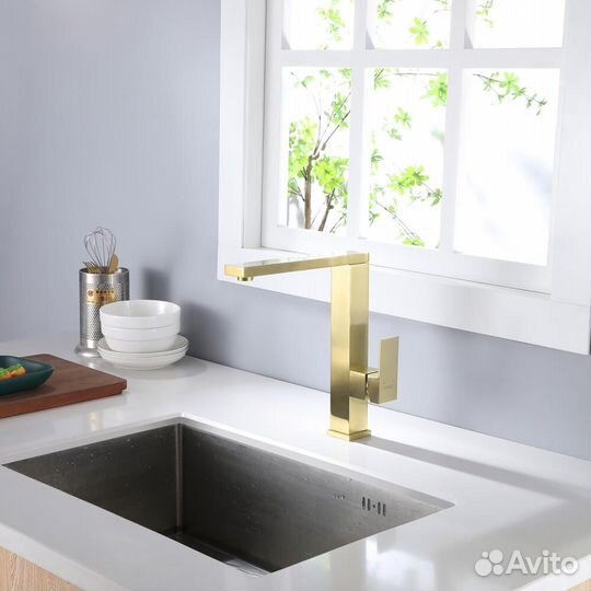 Смеситель для кухни abber Daheim AF8214G, матовое золото