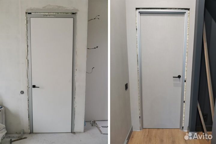 Скрытая дверь с установкой