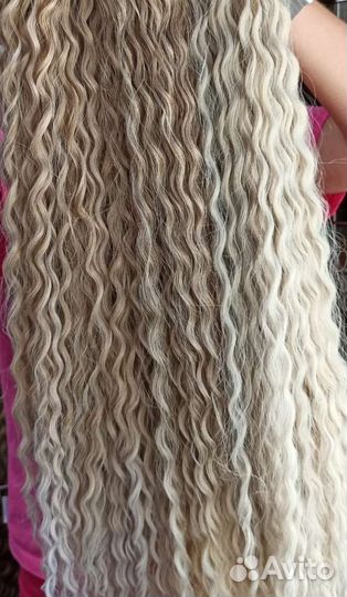 Афролоконы афрокудри материал, натуральный блонд