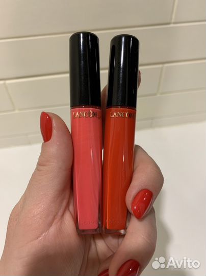 Жидкая матовая помада Lancome красная розовая