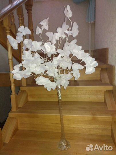 Ветки дерева Гинкго белые -искуственные