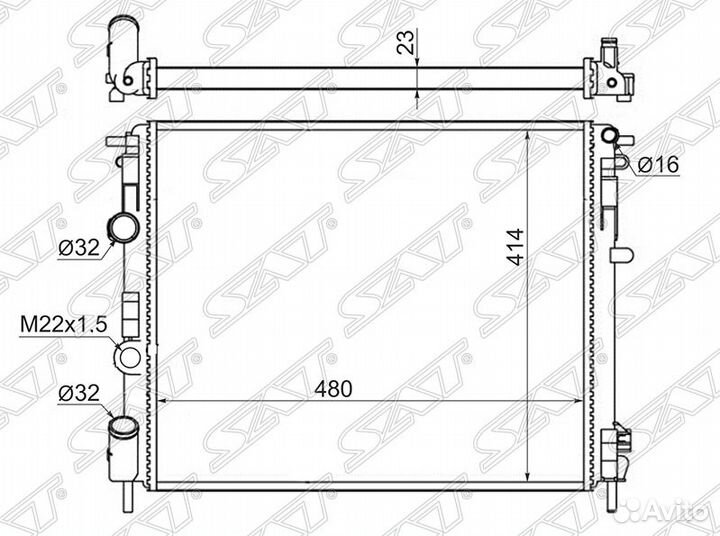 Радиатор renault logan 1.4/1.6 04-08 / kangoo