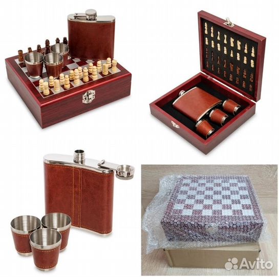 Набор подарочный шахматы и фляга