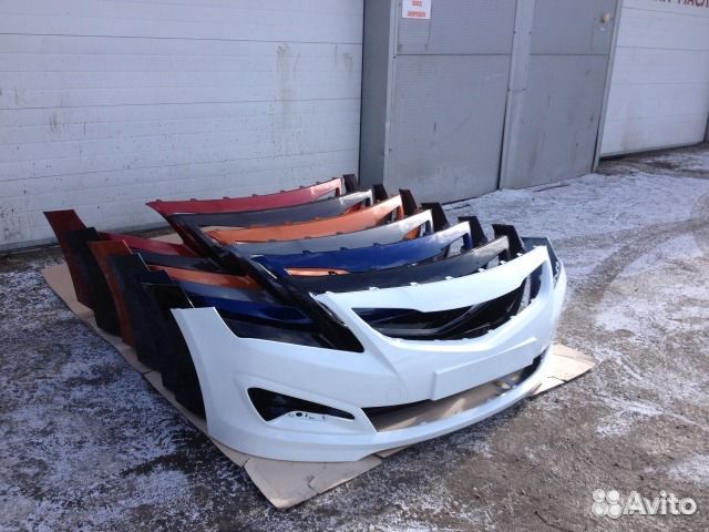 Hyundai solaris бампер окрашенный В цвет