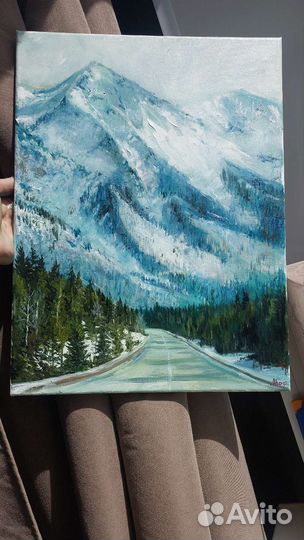 Картина маслом пейзаж горы