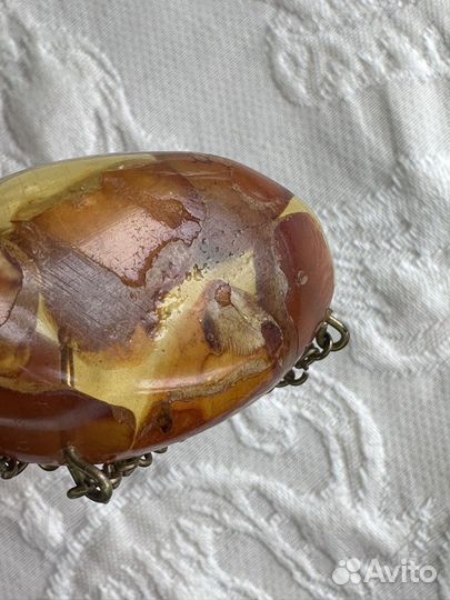 Брошь янтарь СССР