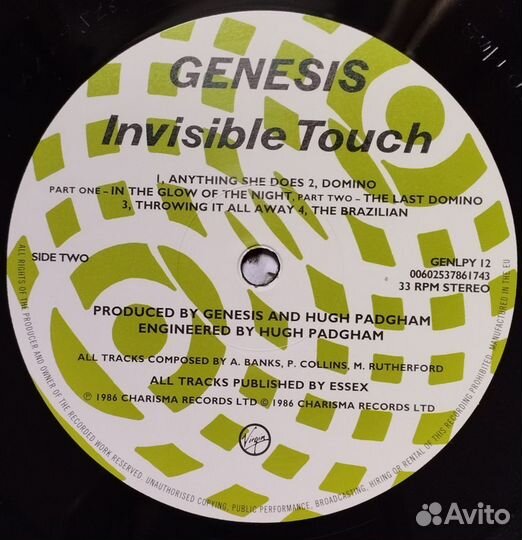 Genesis 1986 Invisible Touch, NM, EU