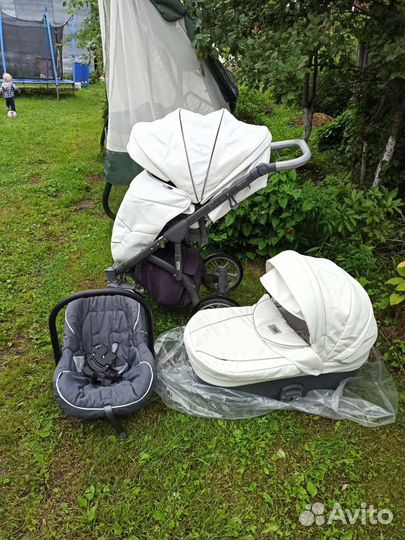 Коляска экокожа 3 в 1 roan Bass soft весь комплект