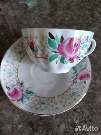 Блюдца тарелки чашки фарфор СССР