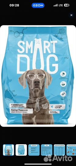 Корм для собак SMART dog 12 кг с Лососем