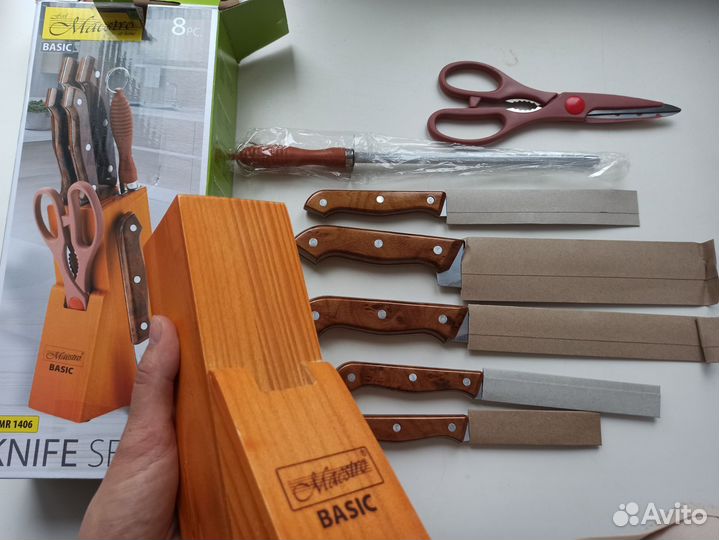 Набор кухонных ножей с подставкой 8 предметов