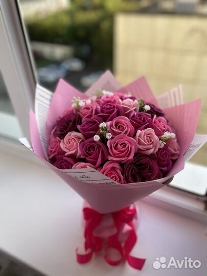 Букет из мыльных роз, цветы с доставкой