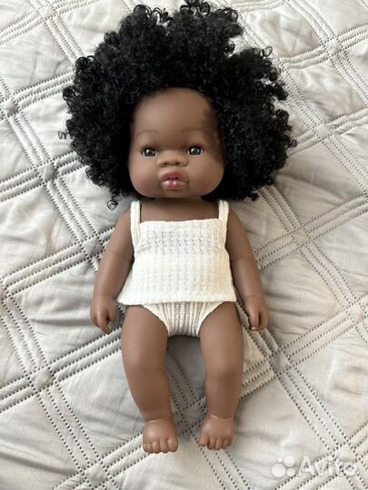 Виниловый пупс мулатка новый 30 см