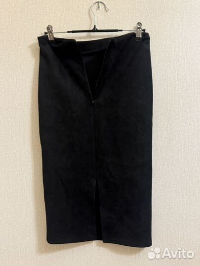 Бархатная юбка черная