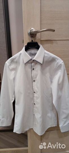 Рубашка белая для мальчика 128-134