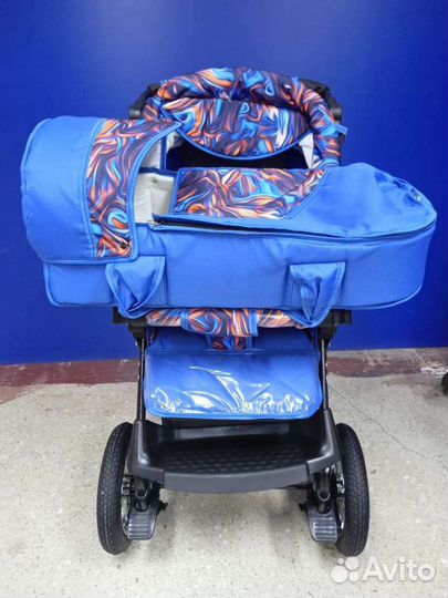 Коляска трансформер синяя