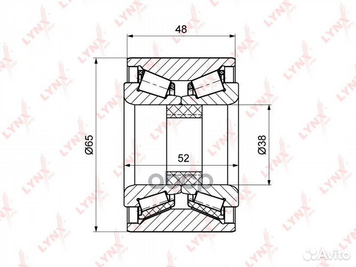 Подшипник ступицы задний (48x38x65) подходит дл