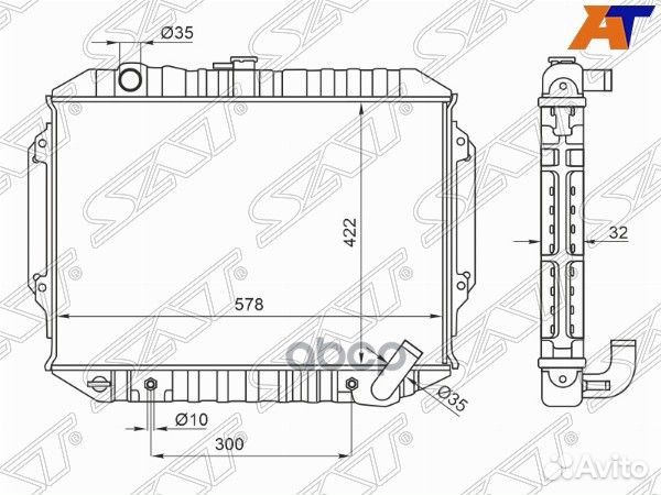 Радиатор Mitsubishi Pajero 91-00 ST-10-0034 Sat