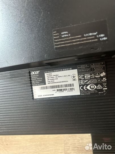 Монитор Acer 27 безрамочный dp