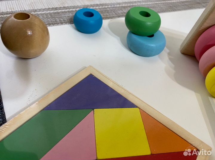 Развивающие игрушки деревянние пазлы посуда