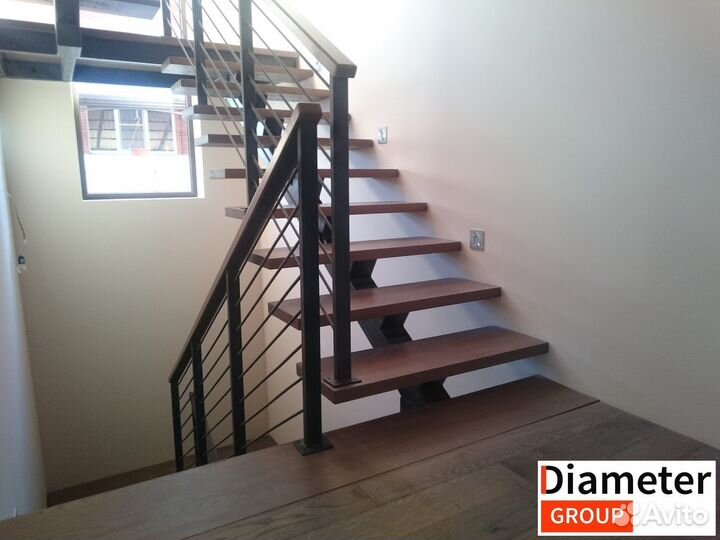 П образная лестница на косоурах