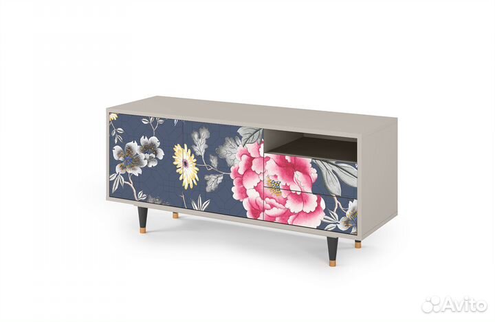 Тв-тумба T7 - Сатин - Dark Flower Bed