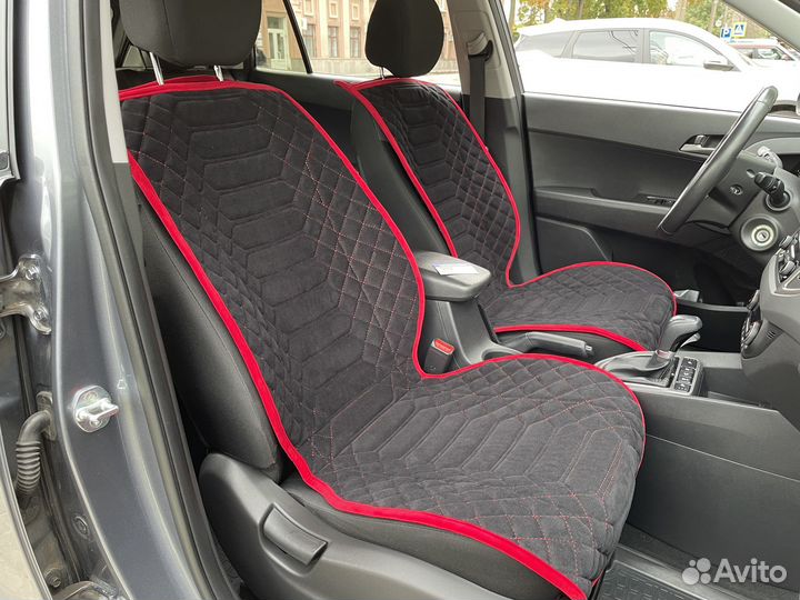 Накидки на сидения Анаконда черные с красным