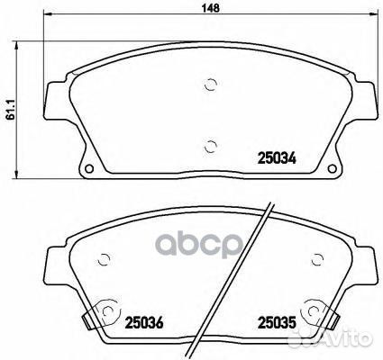 Колодки тормозные дисковые перед P59077 Brembo