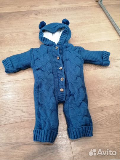 Вязаный комплект на выписку, зимний конверт