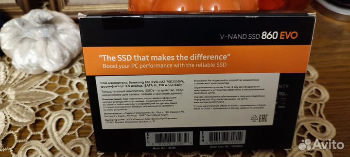 Ssd samsung 860 evo 250gb новый