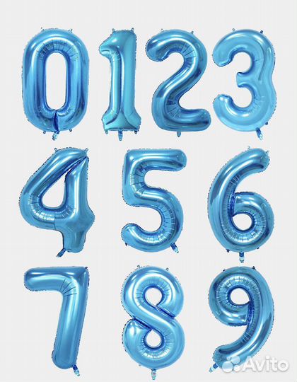 Воздушный фольгированный шар цифра, 102-106 см