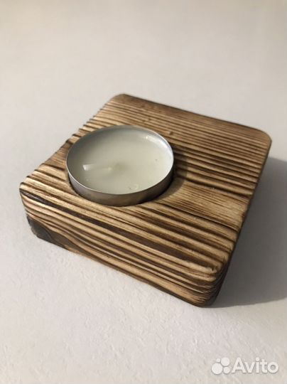 Подсвечник деревянный лофт