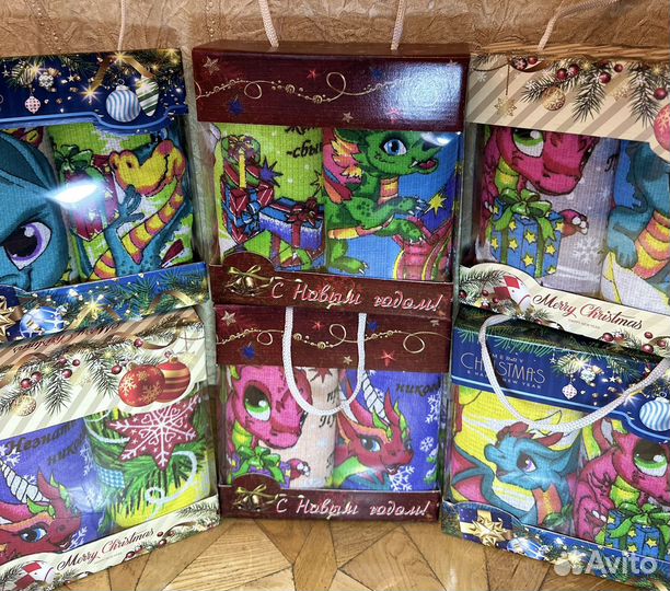 Новогодний подарочный набор полотенец дракон