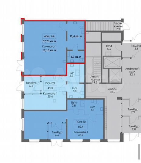 Свободного назначения, 66.2 м²