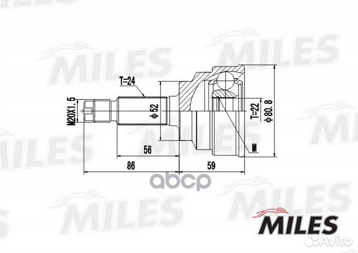 Шрус KIA RIO 1.5 00- нар. ga20188 Miles