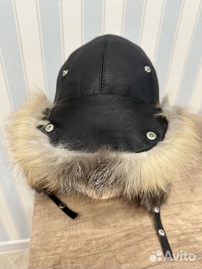 Шапка ушанка из енота