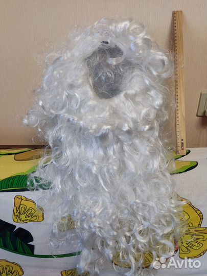 Борода и парик Деда Мороза люкс