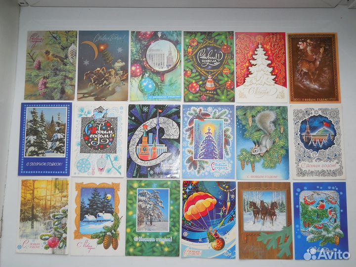Старые Новогодние Открытки СССР - 1980 гг