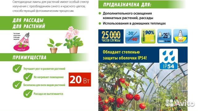 Фитолампа для растений Uniel LED-M80 20W