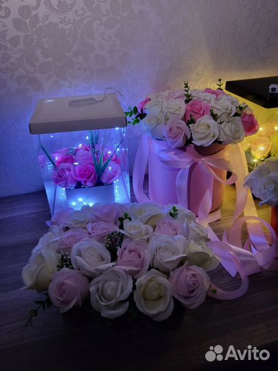 Мыльные розы с подсветкой