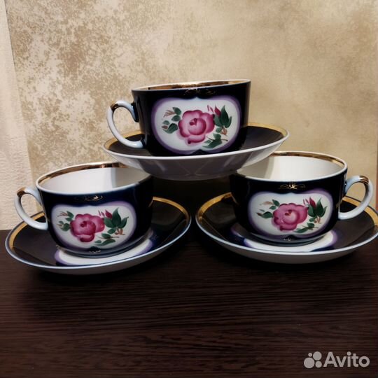 Чашка с блюдцем фарфор