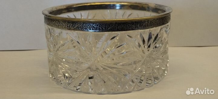 Ваза, конфетница,салатница хрусталь, мельхиор ссс