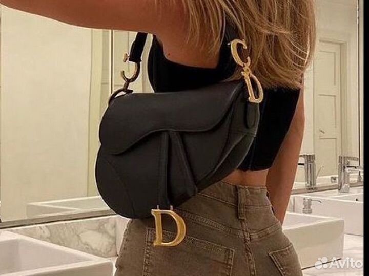 Сумка женская dior saddle натуральная кожа премиум