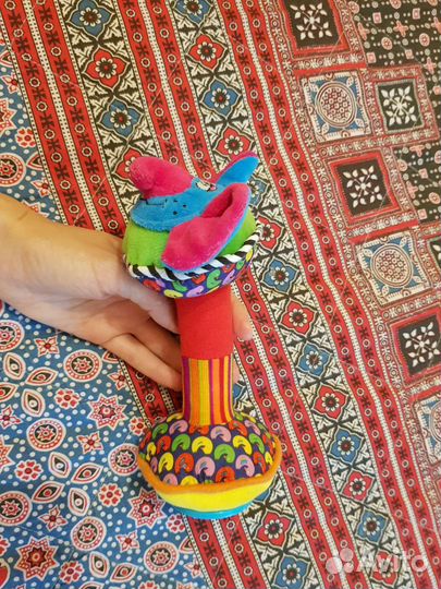 Погремушка мягкая гантель Слон